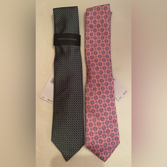 Tommy Hilfiger Men's 2 Pack of Ties Silk/Polyester Octopus - Picture 2 of 6